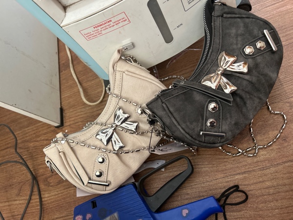 Tas Kulit Motif Jeans Pita